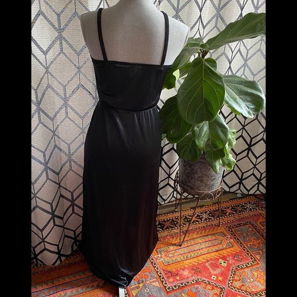 Slip dress black with red - vintage - Picture 2 of 7